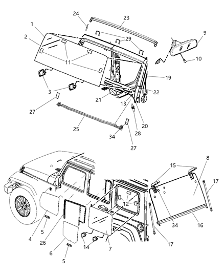 2015 Jeep Wrangler  Tape-Foam Diagram for 68170003AA