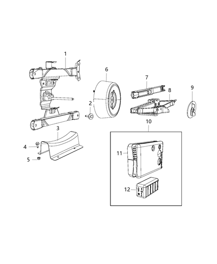 2019 Chrysler Pacifica  INFLATOR-Tire Diagram for 4726542AD