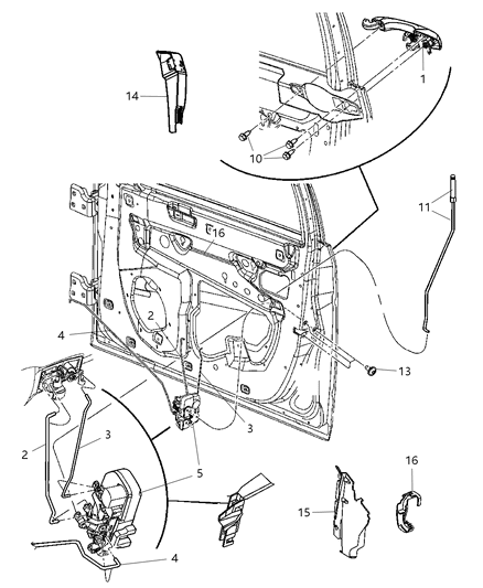 2006 Dodge Magnum  Front Left Door Lock Actuator Diagram for 4589071AC