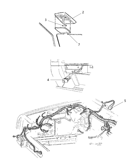 1998 Jeep Cherokee  Lamp-Dome And Reading Diagram for 5AS36RT6AB