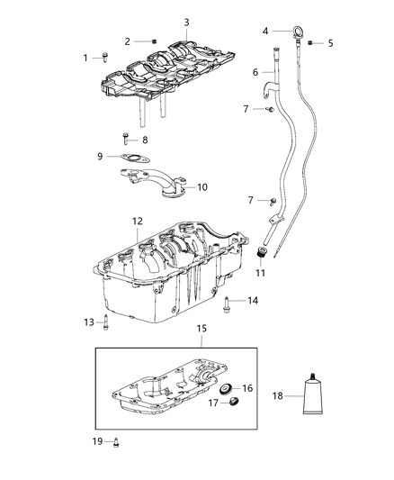 2019 Jeep Wrangler  Gasket-Oil Pick Up Tube Diagram for 68353876AA