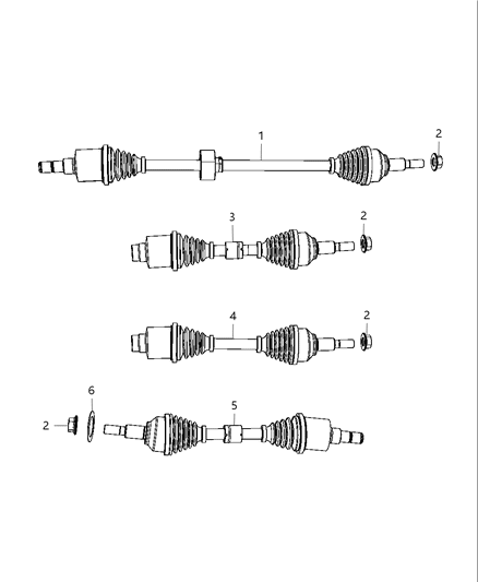 2011 Dodge Avenger  Front Drive Shaft Diagram for 5085130AA