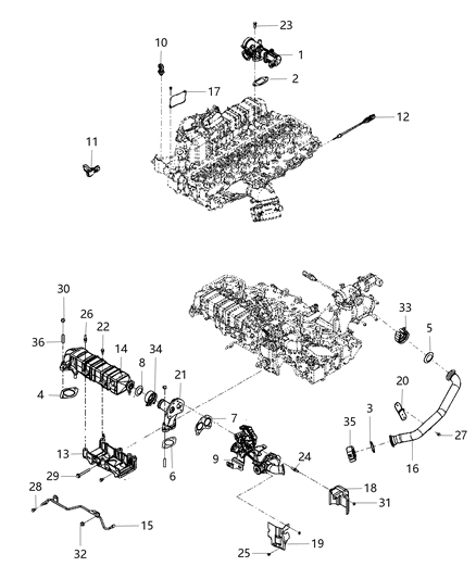 2008 Dodge Ram 2500  Tube-EGR Pressure Sensing Diagram for 68005182AA