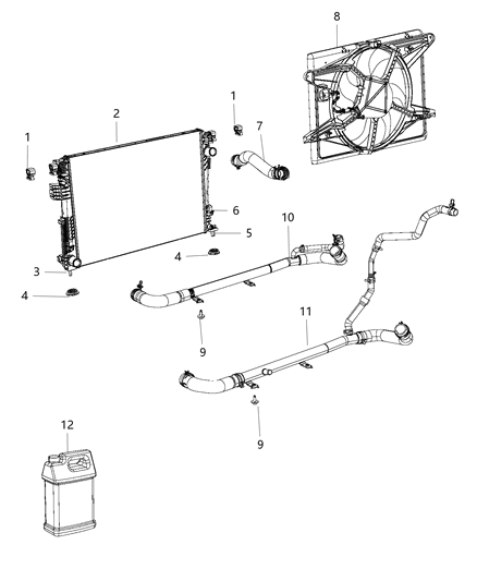 2020 Chrysler Voyager  Engine Cooling Radiator Diagram for 68217318AC