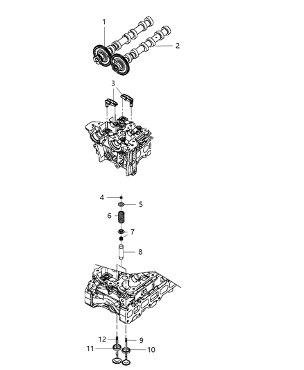 2013 Jeep Grand Cherokee  Engine Exhaust Camshaft Diagram for 68147409AA