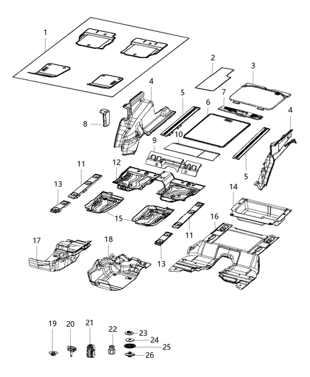 2021 Jeep Wrangler  Floor Diagram for 6BP46TX7AE