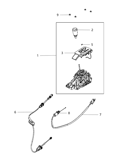 2011 Jeep Liberty  Transmission Shifter Diagram for 52125433AE