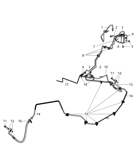 2008 Dodge Ram 1500  Line-Brake Diagram for 55366349AD