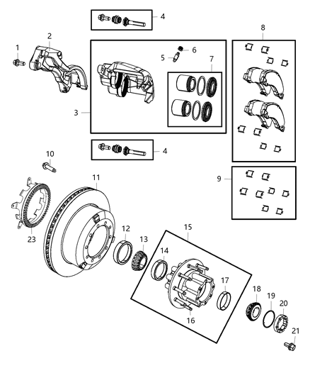 2017 Ram 5500  Bolt-HEXAGON FLANGE Head Diagram for 6104317AA