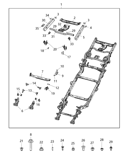 2020 Jeep Gladiator  Nut Diagram for 6510024AA