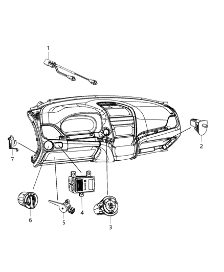 2016 Dodge Journey  Sensor-Brake Pedal Diagram for 56029473AC