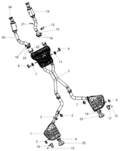2014 Jeep Grand Cherokee  Gasket-Exhaust Diagram for 68164708AA