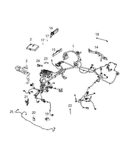 2020 Dodge Challenger  Bracket-Wiring Diagram for 5035647AA