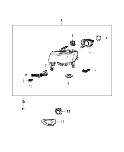 2016 Jeep Grand Cherokee  Cover-Close-Out Diagram for 68223002AA