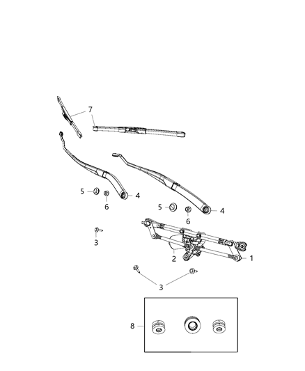 2020 Jeep Compass  Windshield WIPER Diagram for 55112661AC