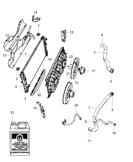 2013 Jeep Patriot  Radiator Drain Cock Diagram for 68197305AA