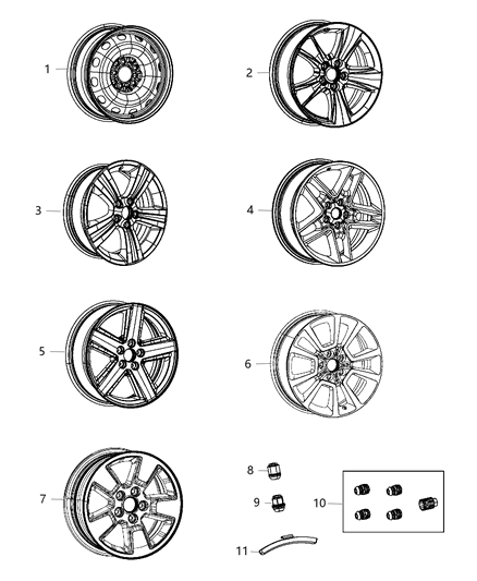 2013 Jeep Patriot  Steel Wheel Diagram for 5105078AA