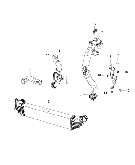 2016 Jeep Renegade  Hose-INTERCOOLER Inlet Diagram for 68256166AA