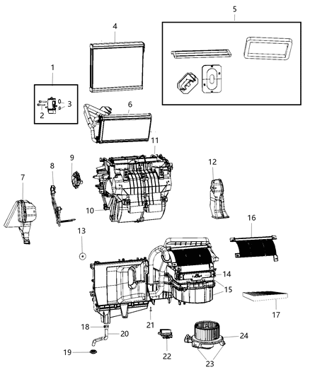 2019 Dodge Journey  Motor-Blower With Wheel Diagram for 68232372AC