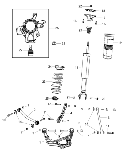 2015 Dodge Durango  ABSORBER-Suspension Diagram for 68069843AH