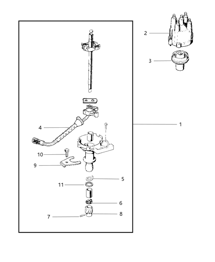 1997 Jeep Cherokee  Cap-Distributor Diagram for 53006152AB