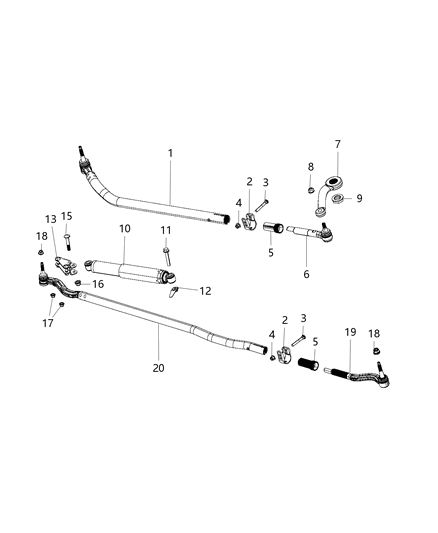 2021 Jeep Gladiator  ADJUSTER-Steering Link Diagram for 68260466AB