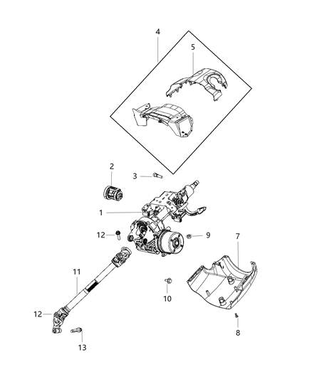 2018 Jeep Compass  Shaft-Steering Column INTERMEDIAT Diagram for 68518661AA