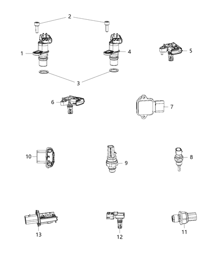 2017 Ram 2500 Sensor-Intake Manifold Diagram for 68282012AA
