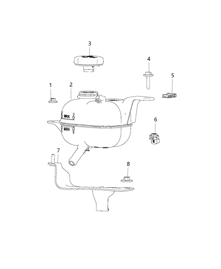 2020 Chrysler Voyager  Reservoir-COOLANT Diagram for 68237842AC