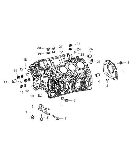 2009 Dodge Sprinter 2500  RETAINER-CRANKSHAFT Rear Oil Diagram for 68006028AA