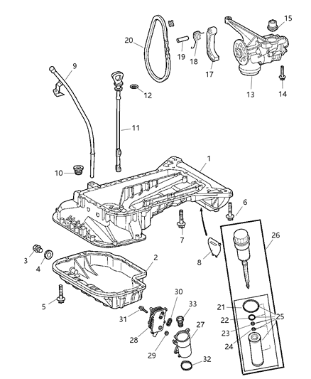 2005 Chrysler Crossfire O Ring Diagram for 5086297AA