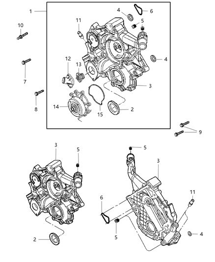 2009 Dodge Dakota  Water Pump Diagram for 53022189AC
