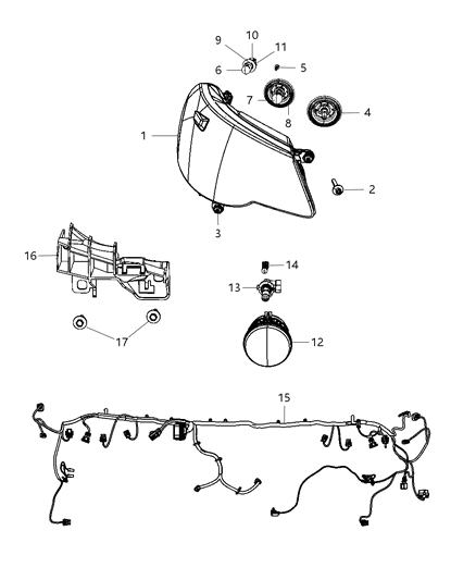 2011 Chrysler 200 Headlamp Diagram for 5182590AA
