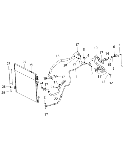 2015 Dodge Challenger  Cooler-CONDENSER And Trans Cooler Diagram for 5137693AD