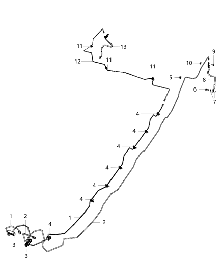 2020 Jeep Wrangler  Cover-Brake Tube Heat Wrap Diagram for 68382837AC