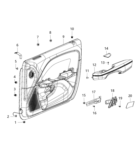 2017 Dodge Challenger  Bracket-Door Pull Cup Diagram for 68183719AB