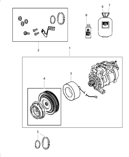 2016 Ram 1500  COMPRESSO-Air Conditioning Diagram for 68158901AE