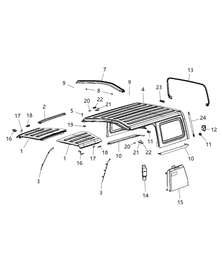 2018 Jeep Wrangler Foam-PENNINSULA Diagram for 68443142AA