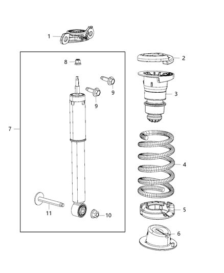 2017 Chrysler Pacifica  Rear Coil Spring Diagram for 68231026AA