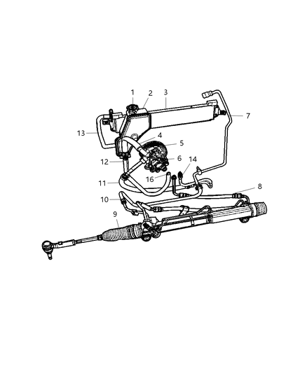 2007 Jeep Grand Cherokee  Power Steering Pump With Pulley Diagram for 52089883AC