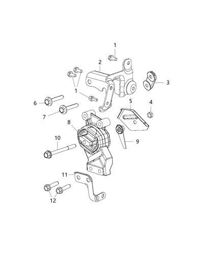 2021 Ram 1500  INSULATOR-Engine Mount Diagram for 68248782AC