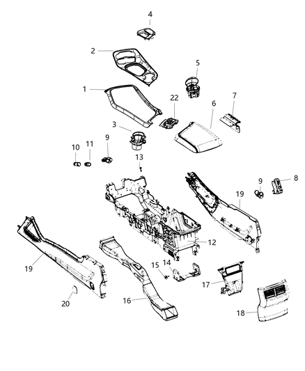 2017 Dodge Challenger  Cover-Hinge Diagram for 68260154AB