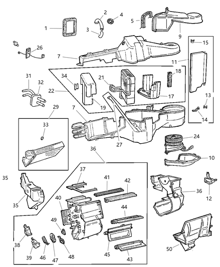 1998 Dodge Grand Caravan  EVAPORATOR-Air Conditioning Diagram for 4882355