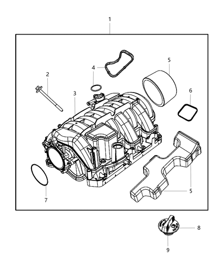 2018 Dodge Challenger  Engine Intake Manifold Kit Diagram for 68189105AB