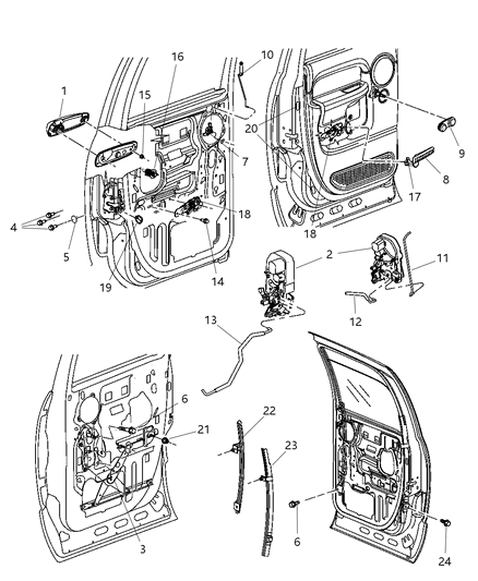 2008 Dodge Ram 2500 Rear Door Latch Diagram for 55276794AD