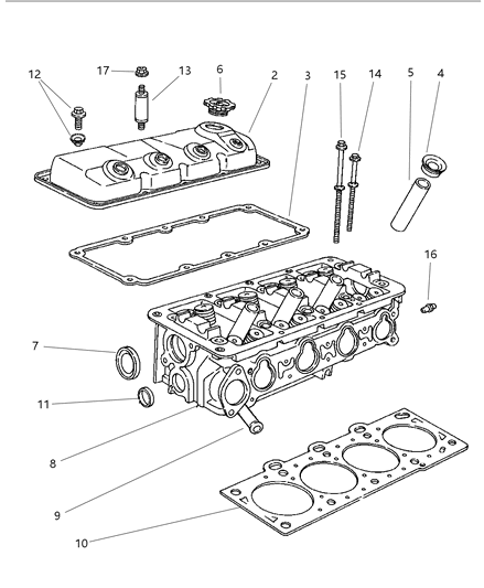 1999 Chrysler Cirrus  Gasket Pkg-Engine Upper Diagram for 5014133AC