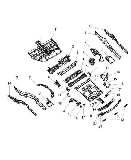 2011 Dodge Durango  WHEEL/HOUSE-Rear Inner Diagram for 68070801AA
