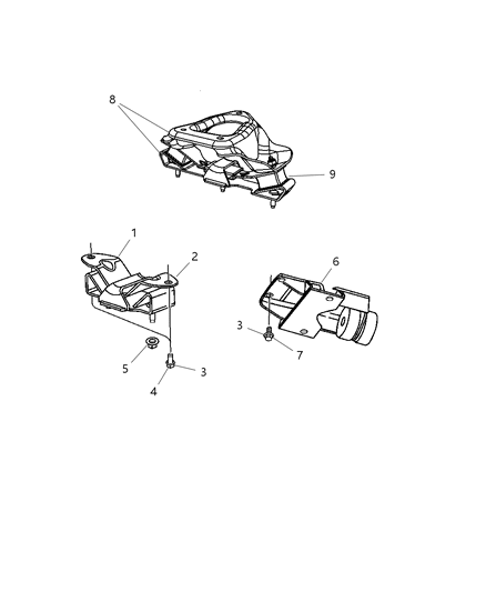 2007 Dodge Ram 2500  ISOLATOR-Transmission Mount Diagram for 52121762AA