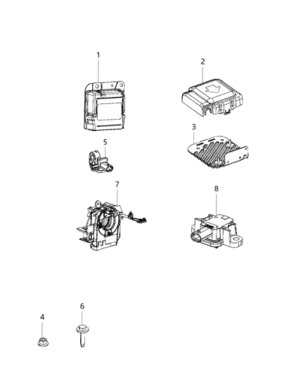 2020 Ram 2500  CLKSPRG-Steering Column Control Mod Diagram for 68459581AA