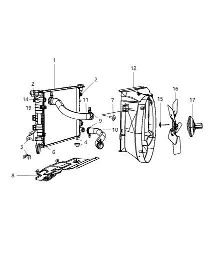 2008 Dodge Ram 1500  Clutch-Fan Diagram for 52028789AF